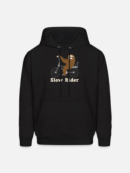 Slow Rider Sloth Cyclisme Équitation Vélo Vélo Paresseux - Molleton à capuche pour hommes - noir