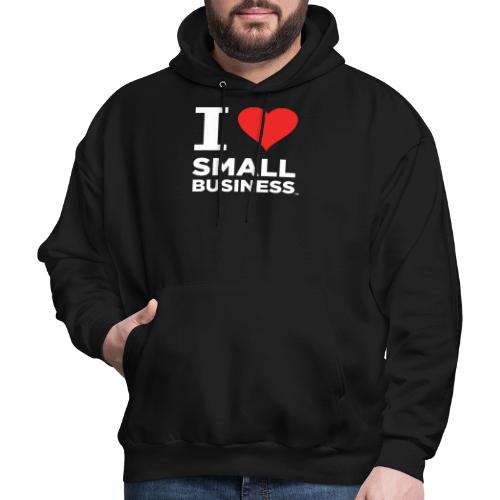 I Heart Small Business Logo (Red & White) - Men's Hoodie