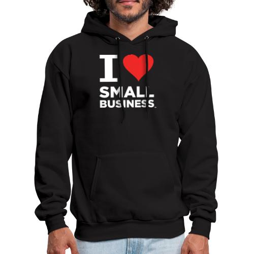 I Heart Small Business Logo (Red & White) - Men's Hoodie