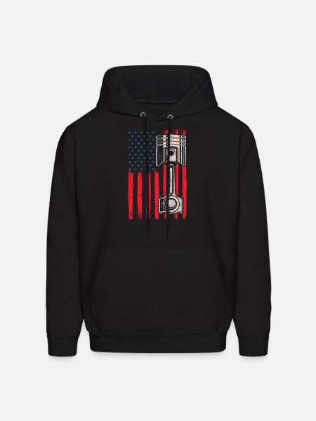Piston American Flag - Men's Hoodie - black