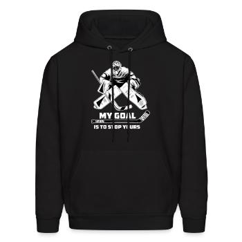 Ice Hockey Goalie Funny Keeper Skating Games Gift - Men's Hoodie - black - Front - Elias (183cm)