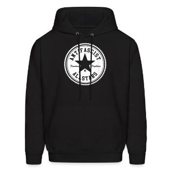 Antifascist All Stars TShirt - Men's Hoodie - black - Front - Elias (183cm)