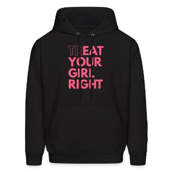 Treat Your Girl Right Oral Eating Eat Funny - Men's Hoodie - black - Front - Elias (183cm)
