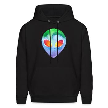 Watercolor Alien - Men's Hoodie - black - Front - Elias (183cm)