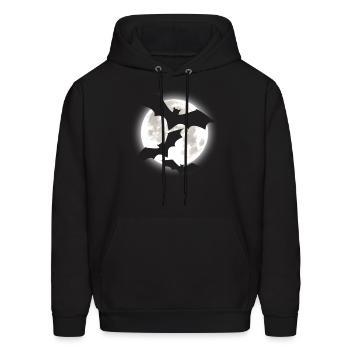 Bat MOON Pumpkin Trick or Treat Funny Halloween - Men's Hoodie - black - Front - Elias (183cm)