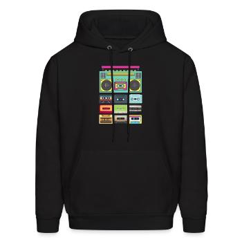Cassette Music Classic - Men's Hoodie - black - Front - Elias (183cm)