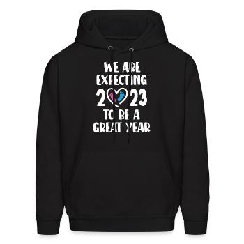 New Baby Announcement, Christmas Pregnancy Gift - Men's Hoodie - black - Front - Elias (183cm)