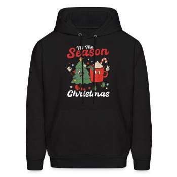 Tis The Season Christmas Tree Coffee Latte - Men's Hoodie - black - Front - Elias (183cm)