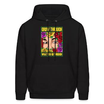 Grow Through What You Go Through - Men's Hoodie - black - Front - Elias (183cm)
