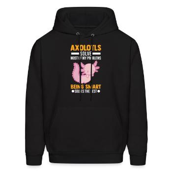 Axolotl Gift Salamander - Men's Hoodie - black - Front - Elias (183cm)