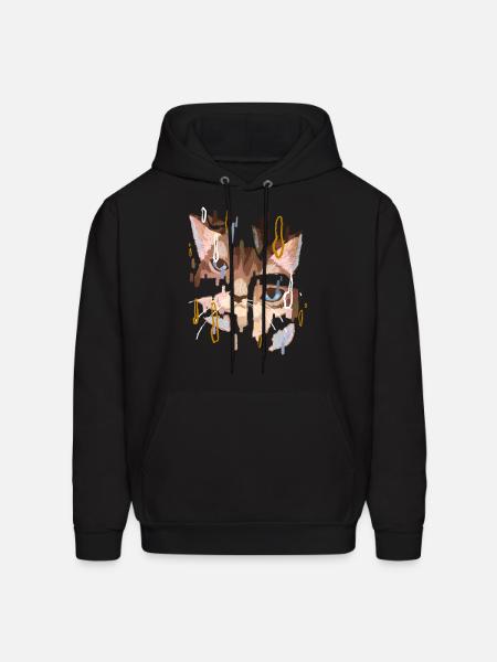 Cat Face - Men's Hoodie - black