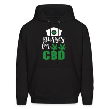CBD Cannabis Hemp Nurse Support Holistic Medicine - Men's Hoodie - black - Front - Elias (183cm)