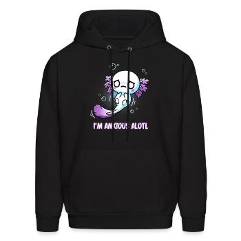 I m Anxious Alotl Cute Axolotl Fish Funny Anxious - Men's Hoodie - black - Front - Elias (183cm)
