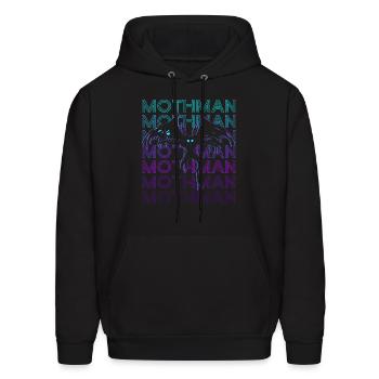 Mothman Cryptid Cryptozoology Retro T Shirt - Men's Hoodie - black - Front - Elias (183cm)