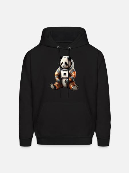 Panda Astronauts Suit - Men's Hoodie - black