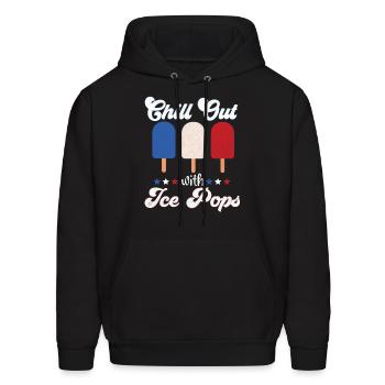 Chill Out With Ice Pops Retro Groovy Funny 4th - Men's Hoodie - black - Front - Elias (183cm)