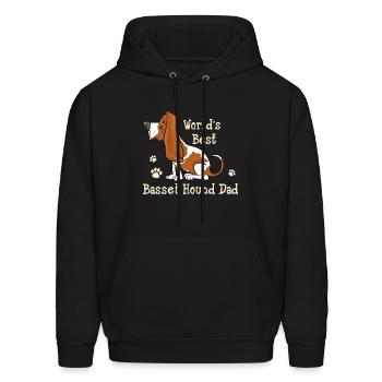 World s Best Basset Hound Dad Dog Owner - Men's Hoodie - black - Front - Elias (183cm)
