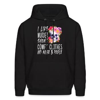 I Like Murder Shows Comfy And Maybe 3 People - Men's Hoodie - black - Front - Elias (183cm)
