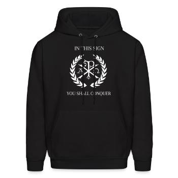 Catholic Christian Chi Rho Alpha Omega - Men's Hoodie - black - Front - Elias (183cm)