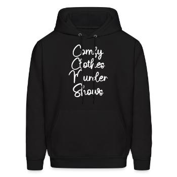 Comfy Murder Shows I Love To Watch True Crime - Men's Hoodie - black - Front - Elias (183cm)