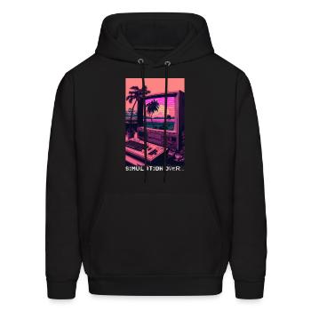 Simulation Over Retro Computer Monitor Vaporwave A - Men's Hoodie - black - Front - Elias (183cm)