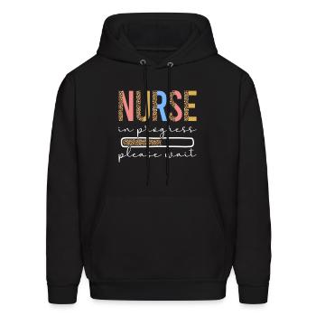 Nurse In Progress Leopard Future Nurse Nursing - Men's Hoodie - black - Front - Elias (183cm)