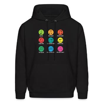 Composers Classical Music Musical Notes - Men's Hoodie - black - Front - Elias (183cm)