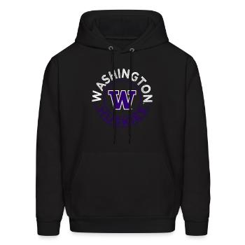 Huskies Circular Distressed Heather - Men's Hoodie - black - Front - Elias (183cm)