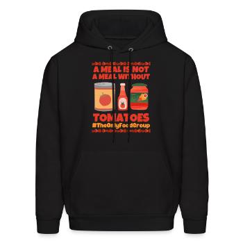 A meal is not a meal witout tomatoes - Men's Hoodie - black - Front - Elias (183cm)