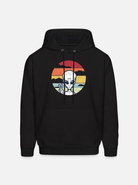 Alien Selfie Peace - Men's Hoodie - black