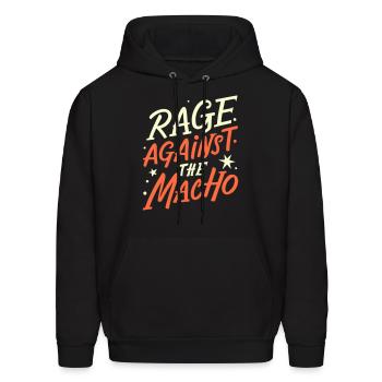 feminist saying against macho - Men's Hoodie - black - Front - Elias (183cm)