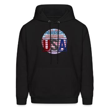 usa - Men's Hoodie - black - Front - Elias (183cm)