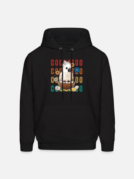 cockatoo and coconut - Men's Hoodie - black