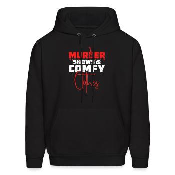 Murder Shows and Comfy Clothes t shirt - Men's Hoodie - black - Front - Elias (183cm)