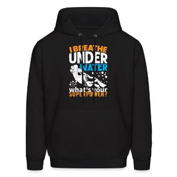 Cool Diving Design - I Breathe Under Water - Men's Hoodie - black - Front - Elias (183cm)