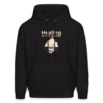 Healing is not linear - Men's Hoodie - black - Front - Elias (183cm)