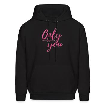 valentine day gift for her - Men's Hoodie - black - Front - Elias (183cm)