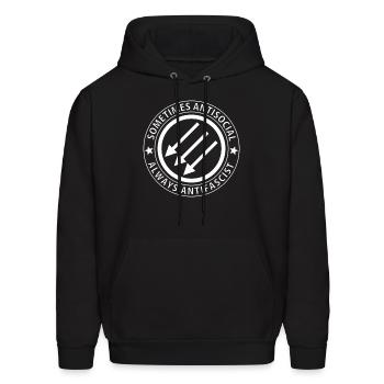 Sometimes antisocial always antifascist - Men's Hoodie - black - Front - Elias (183cm)