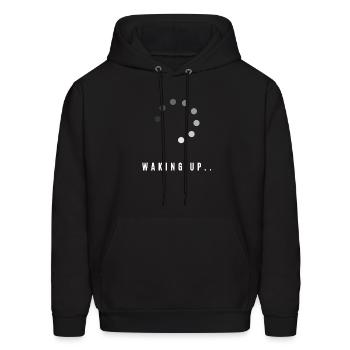 Coffee Loading Waking Up - Men's Hoodie - black - Front - Elias (183cm)