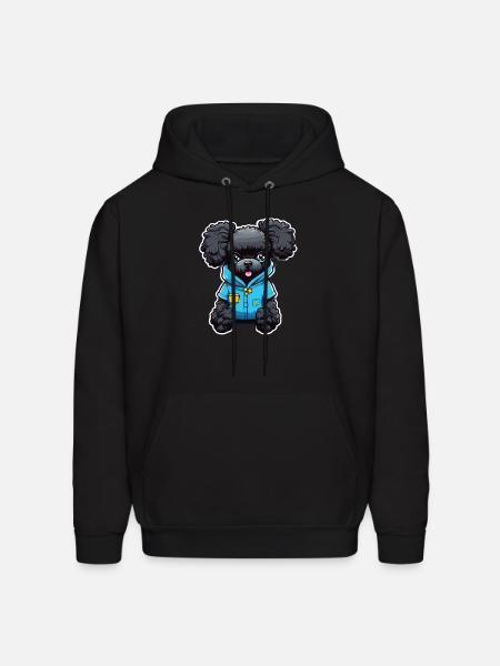 Poodle in Blue Pajamas - Men's Hoodie - black