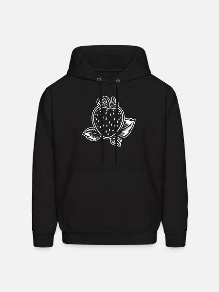Strawberry Fruit Berries - Men's Hoodie - black