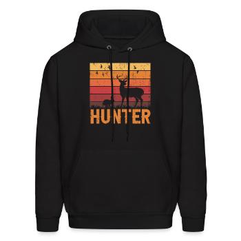 HUNTING Rabbit And Deer 01 - Men's Hoodie - black - Front - Elias (183cm)