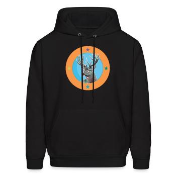 Deer Retro - Men's Hoodie - black - Front - Elias (183cm)