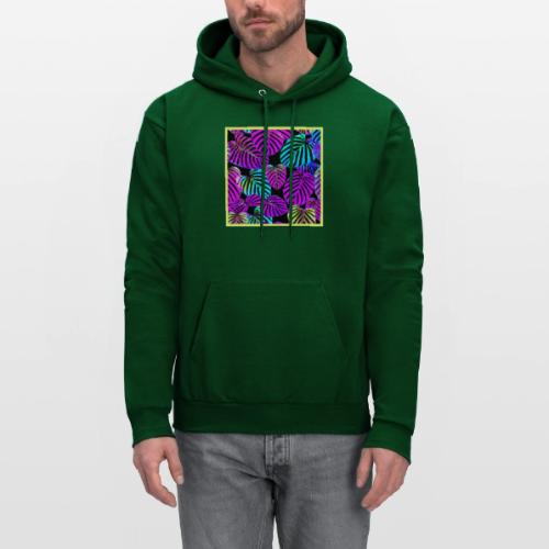 NeonLeaf Harmony Vibrant Pattern - Men's Hoodie