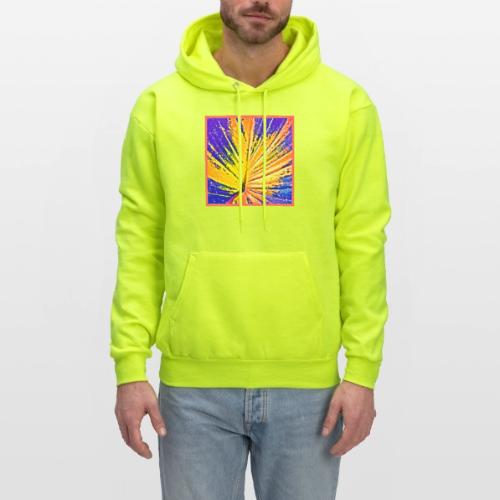 Vibrant Neon Leaf Pattern - Men's Hoodie