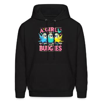 Kawaii Cute Parakeet Birds A Girl Who Loves Budgie - Men's Hoodie - black - Front - Elias (183cm)
