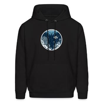 Depth of the Ocean Minimalistic - Men's Hoodie - black - Front - Elias (183cm)