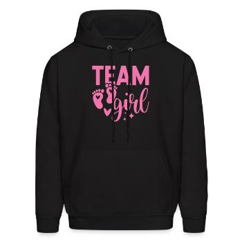 Team Girl baby shower items - Men's Hoodie - black - Front - Elias (183cm)