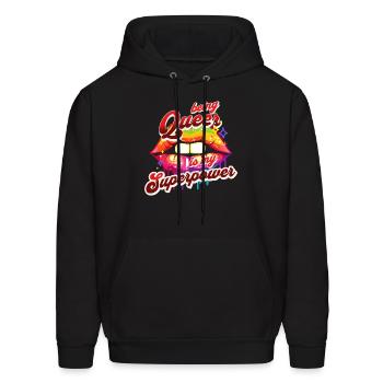 BEING QUEER IS MY SUPERPOWER - Men's Hoodie - black - Front - Elias (183cm)