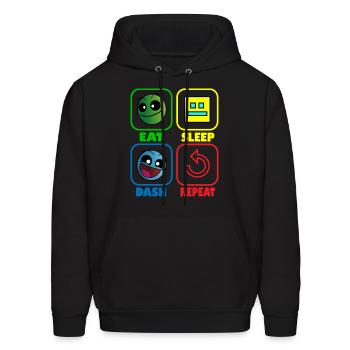 Eat Sleep Dash Repeat Video Game Geometry Video - Men's Hoodie - black - Front - Elias (183cm)